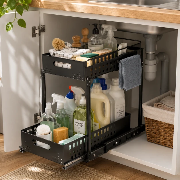 Organizador Bajo Fregadero Extraíble Ajustable 5 Niveles