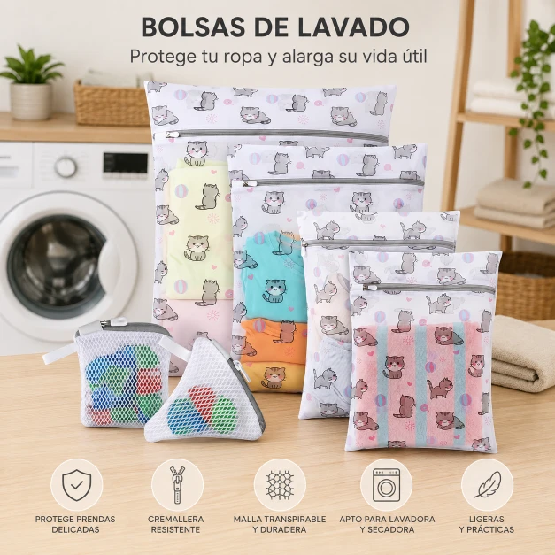 Zourglow Bolsas de Lavado para Ropa Delicada