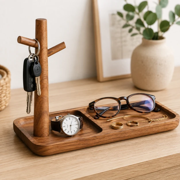 CYQGDKF Organizador de Madera para Llaves y Accesorios