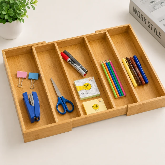 Utoplike Organizador de Cajón Extensible de Bambú