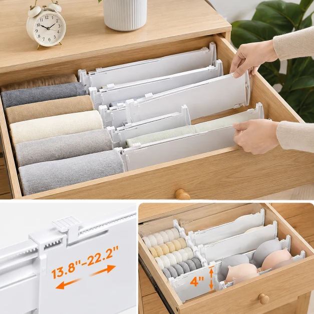 Lifewit Separadores Ajustables para Cajones – Pack de 9