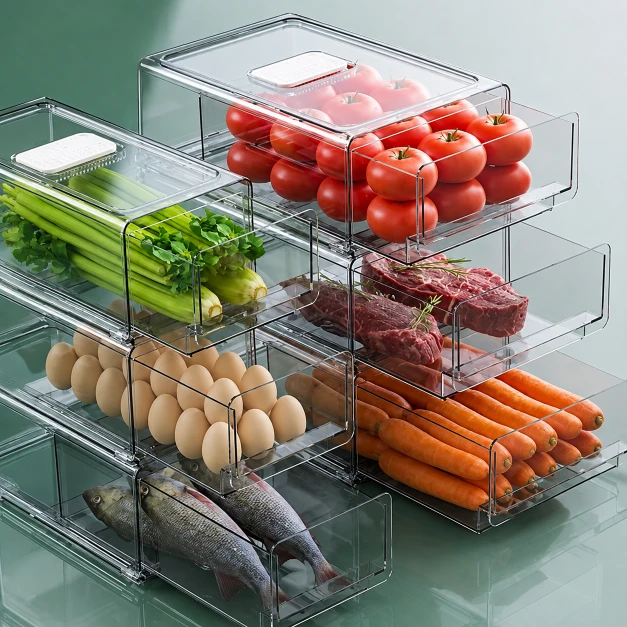 YekouMax Organizadores Apilables para Frigorífico – Pack de 2