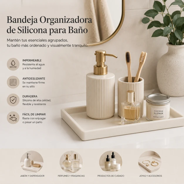 BLESWIN Bandeja Organizadora de Silicona para Baño
