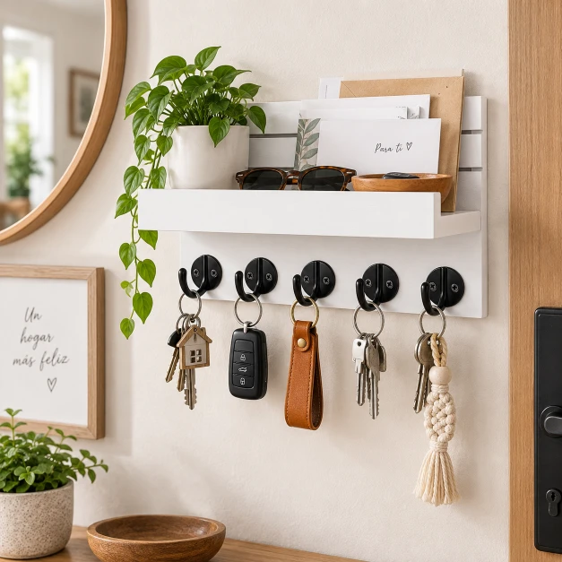Kldgris Organizador de Pared con Portallaves