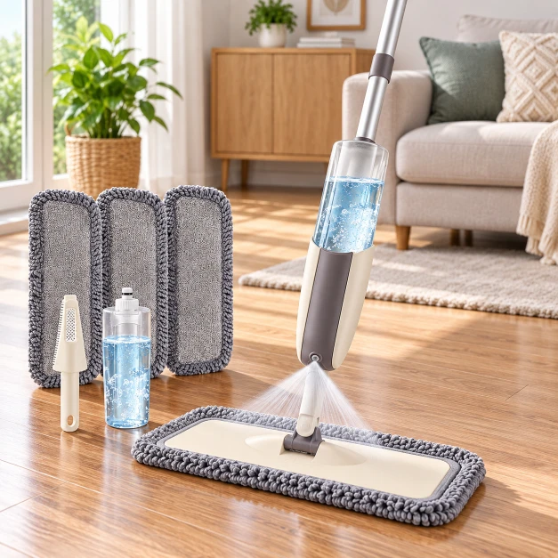 MEXERRIS Mopa con Pulverizador y Almohadillas Reutilizables